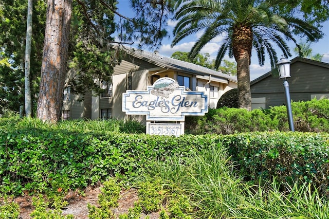 view of community sign