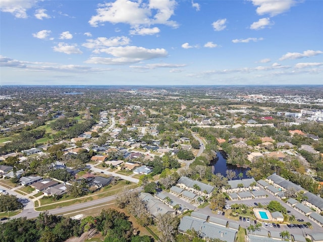 aerial view with a residential view