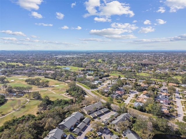 bird's eye view featuring a residential view and golf course view