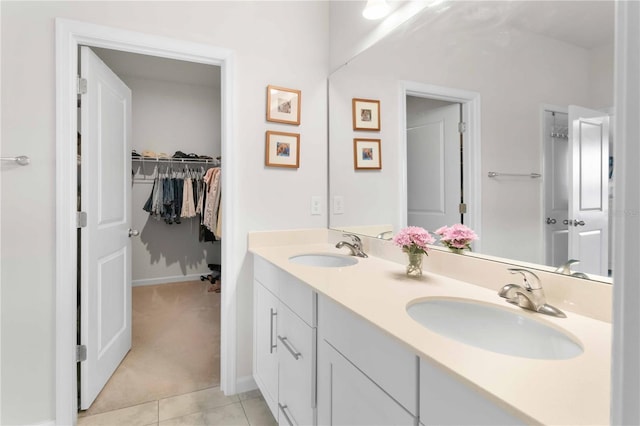 bathroom featuring vanity and tile patterned floors