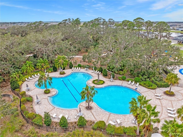 view of pool with a patio area