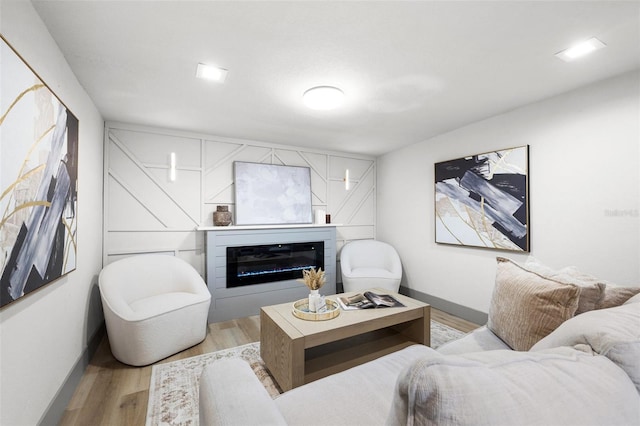 living room featuring light hardwood / wood-style floors