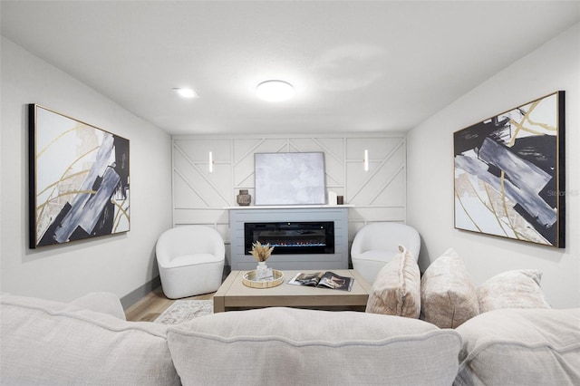 living room featuring wood-type flooring