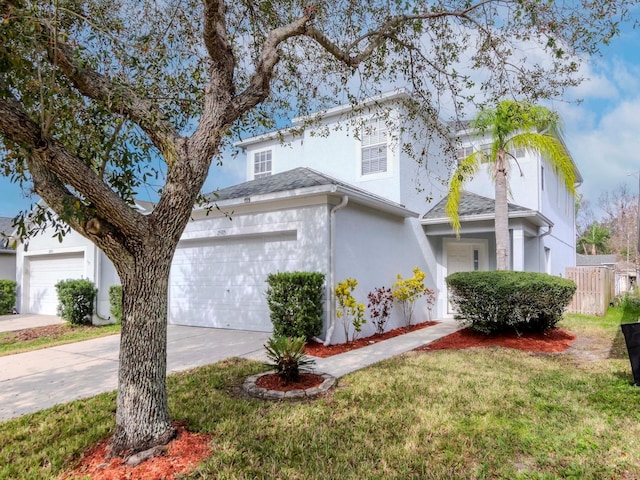 view of front of home with a front lawn