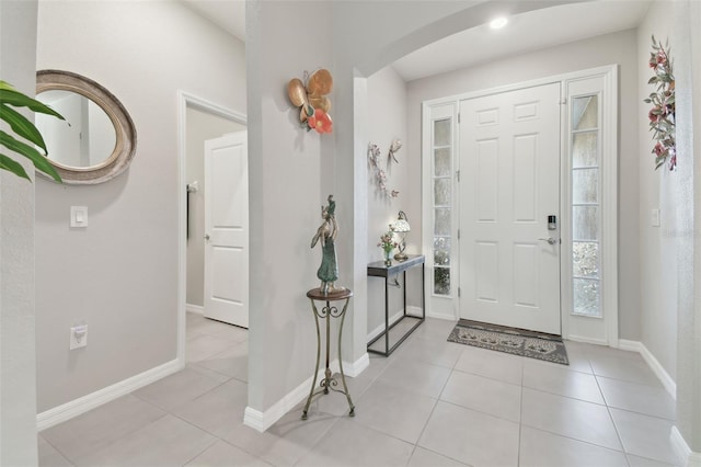 view of tiled entrance foyer