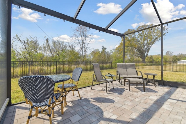 view of sunroom