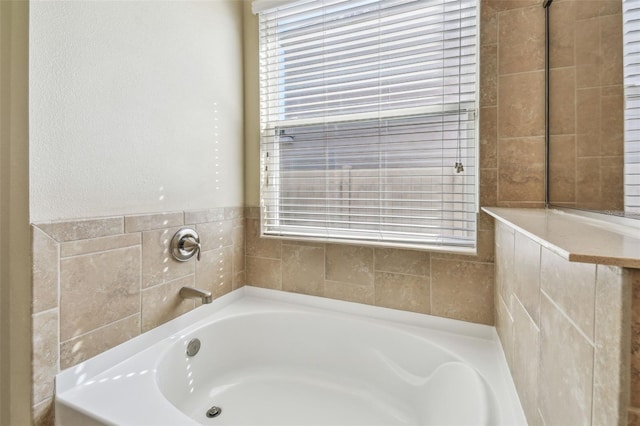 bathroom with a washtub