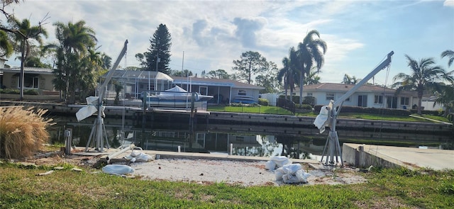 view of dock area