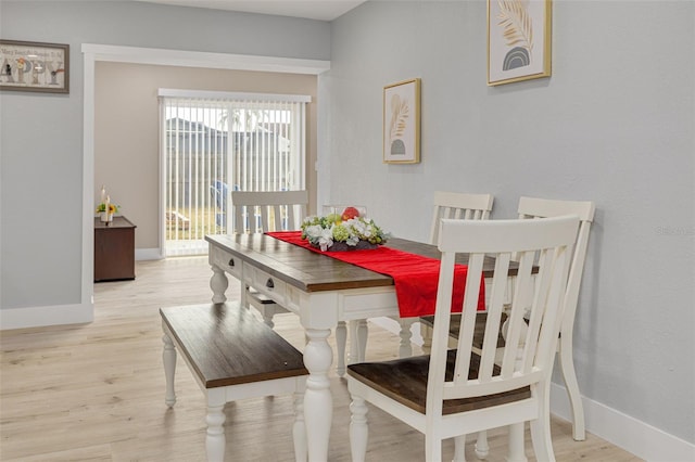 dining area featuring light hardwood / wood-style floors