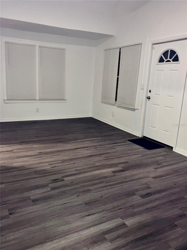 foyer entrance with dark wood-type flooring