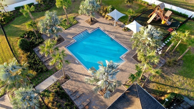 community pool with fence