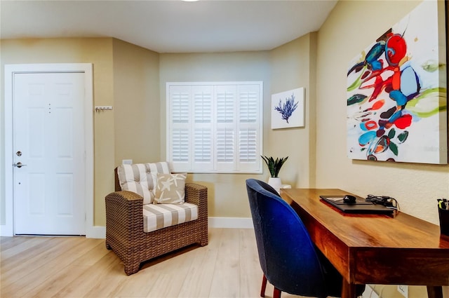 office featuring light hardwood / wood-style floors