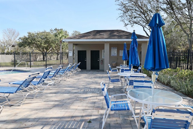 view of patio / terrace with a swimming pool