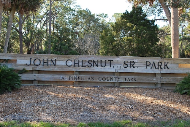 view of community sign