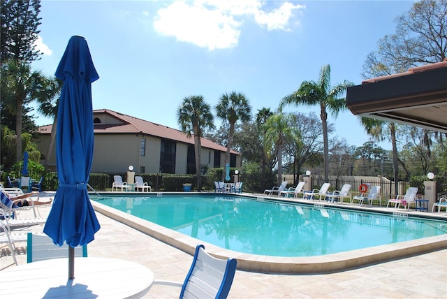 view of pool with a patio area