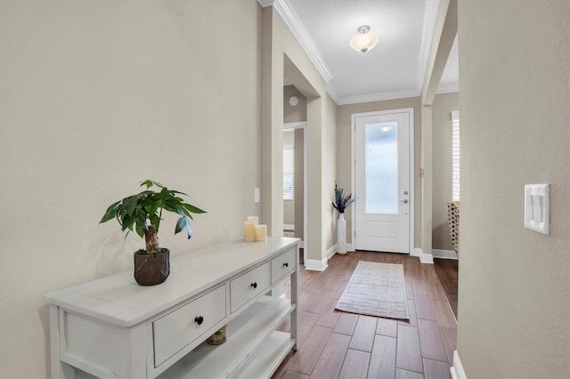 foyer entrance with crown molding