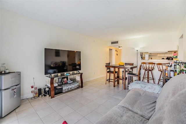 view of tiled living room