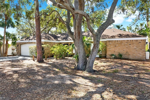 exterior space featuring a garage