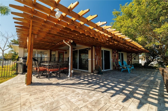 view of patio / terrace with a pergola