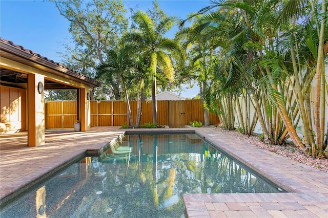 view of swimming pool featuring a patio