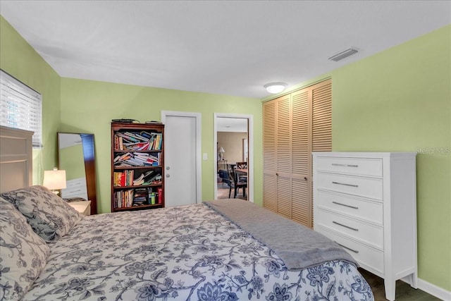 bedroom featuring a closet