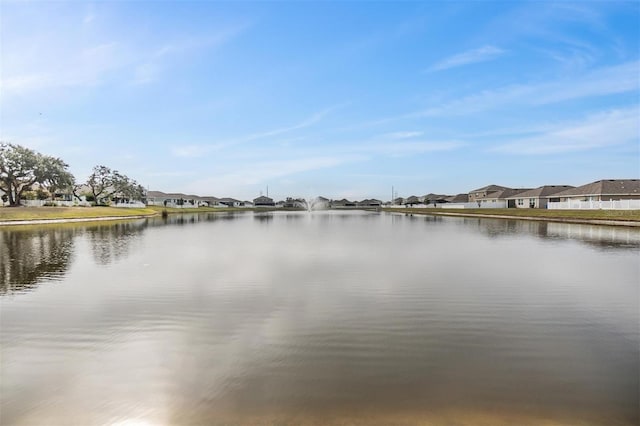 view of water feature with a residential view