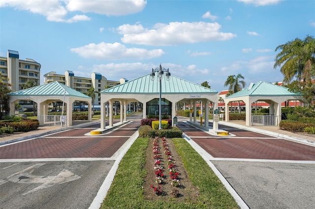 exterior space with a gazebo