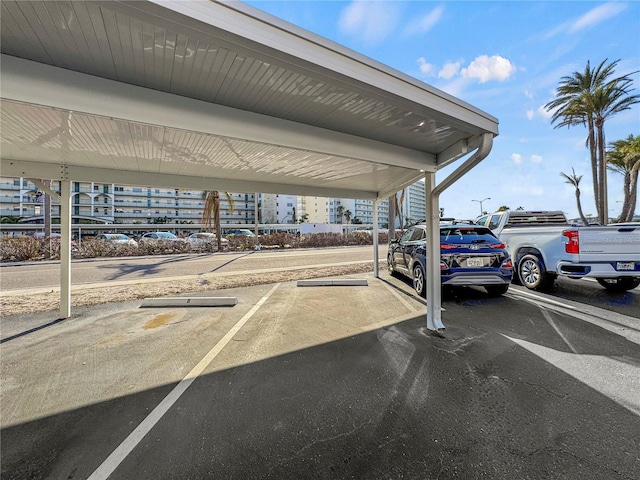 view of car parking featuring a carport