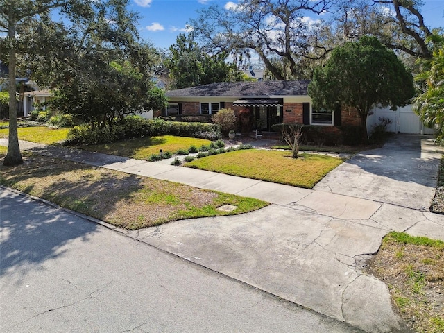 ranch-style house with a front yard