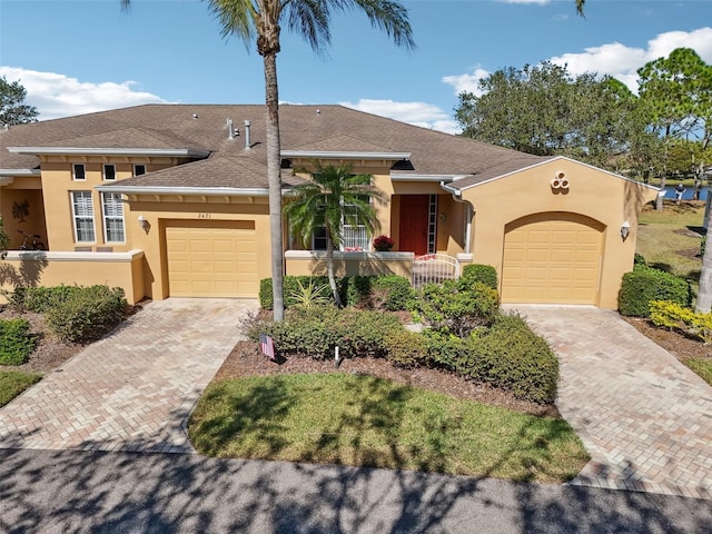 view of front facade with a garage