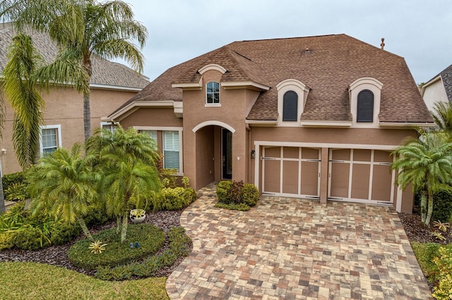 view of front of home with a garage