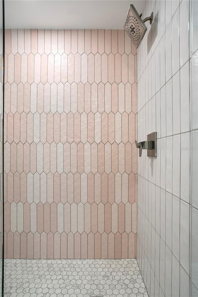 interior details with tiled shower