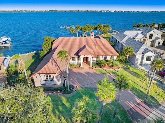 2186 Rockledge Dr, Rockledge, FL 32955 - drone / aerial view with a water view