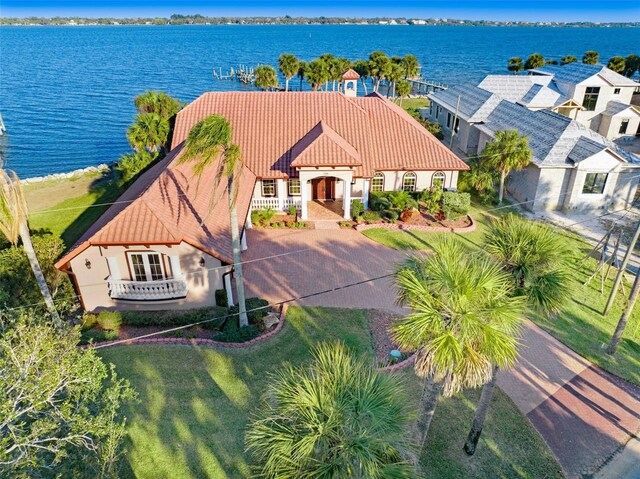 2186 Rockledge Dr, Rockledge, FL 32955 - drone / aerial view with a water view