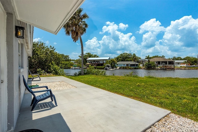 8820 Rocky Creek Dr, Tampa, FL 33615 - view of patio / terrace with a water view