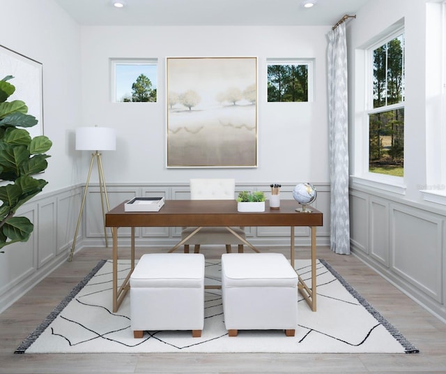 office featuring light hardwood / wood-style floors