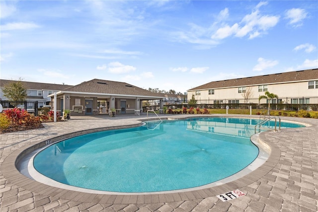 view of pool featuring a patio