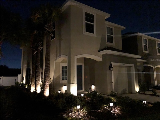 view of front of home with stucco siding