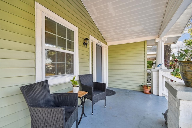 view of patio with a porch