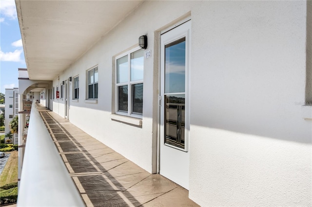 view of home's exterior featuring a balcony