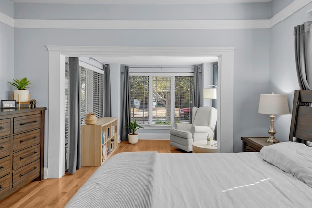 bedroom featuring light hardwood / wood-style flooring