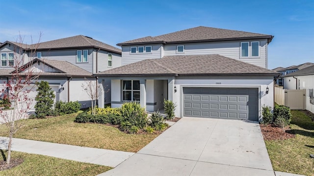 view of front of property featuring a front lawn