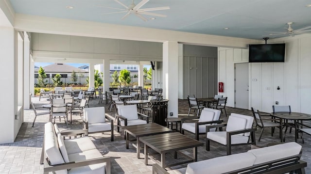 view of patio / terrace with ceiling fan