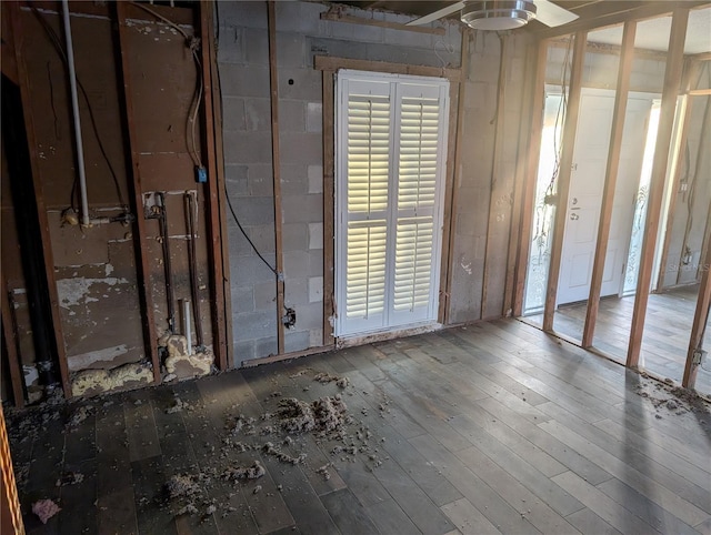 miscellaneous room featuring hardwood / wood-style flooring