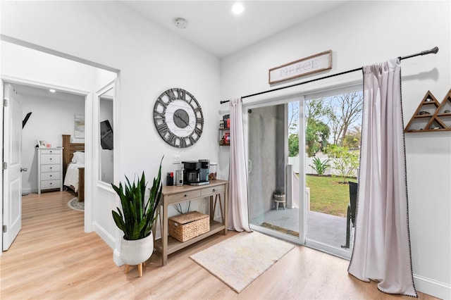 interior space featuring light hardwood / wood-style floors