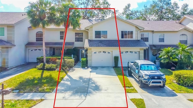 view of property featuring a garage