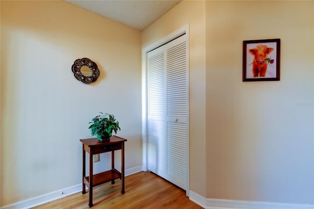 hallway featuring light wood-type flooring