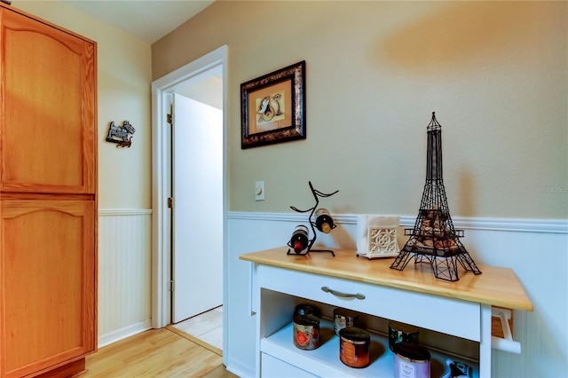 corridor featuring light hardwood / wood-style flooring