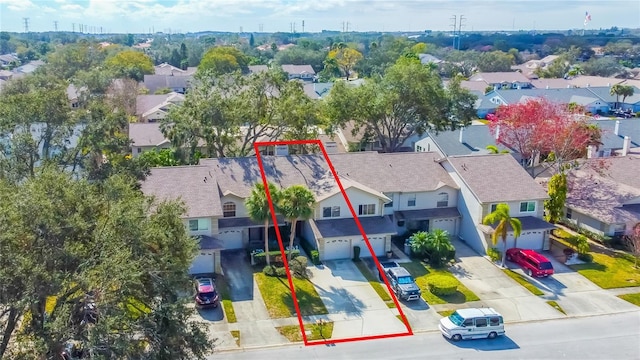 drone / aerial view featuring a residential view