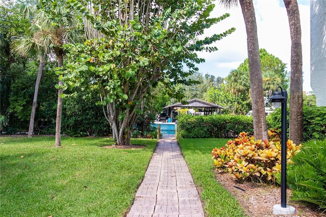 view of yard with a gazebo